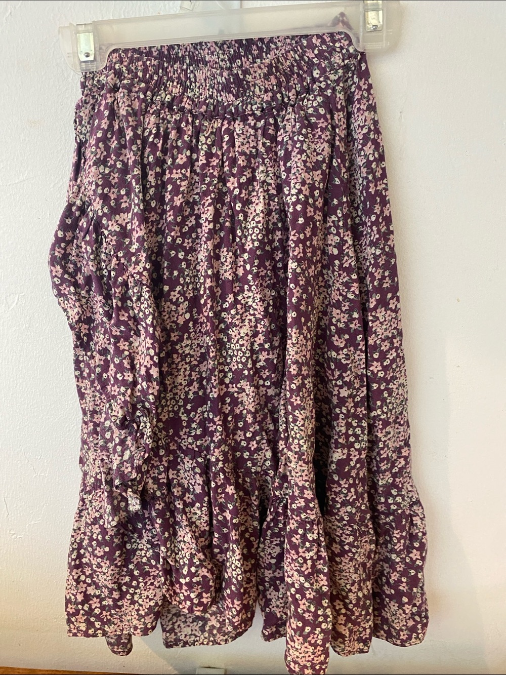 Girl’s Purple Floral Tiered maxi Skirt